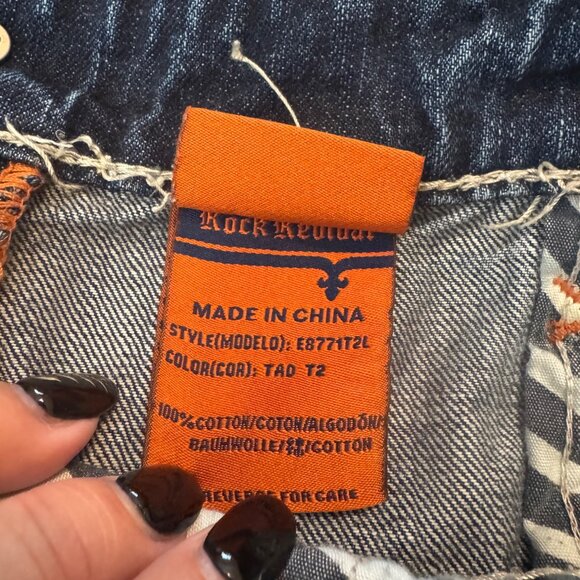 Rock Revival Distress Fad Sraight Jeans Whip Stitched Size 40 - Picture 9 of 15